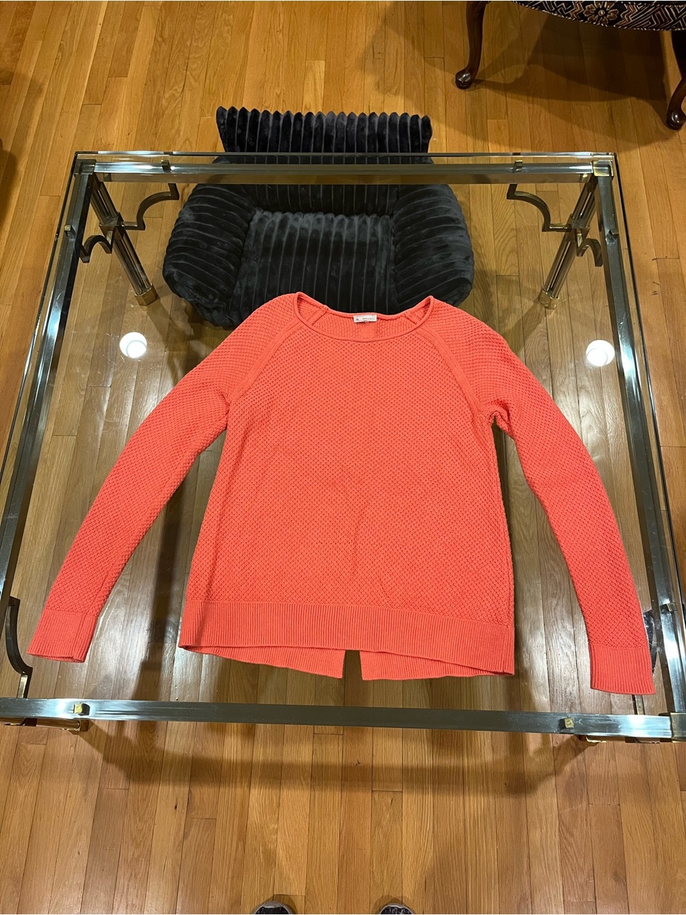 GAP Coral Mesh-like Knit Crewneck Sweater